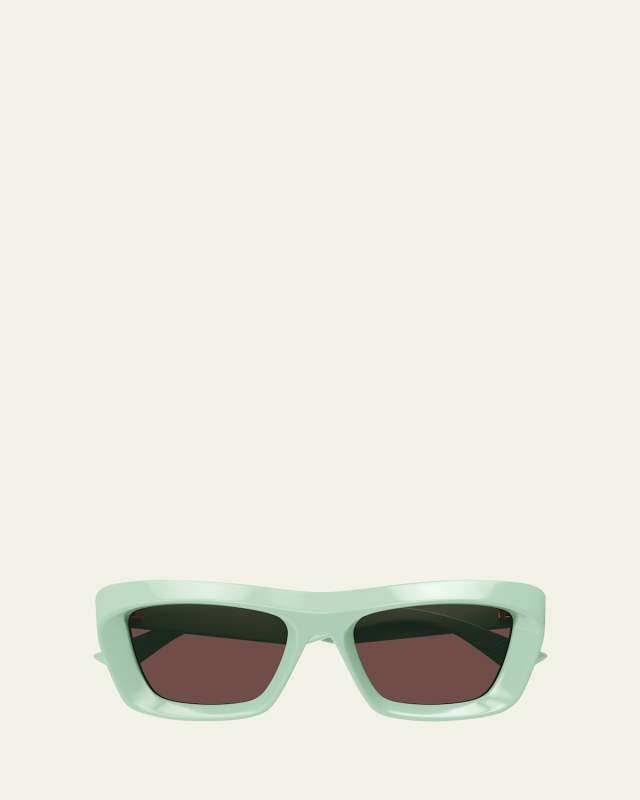 Beveled Recycled Acetate Rectangle Sunglasses